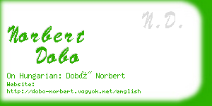 norbert dobo business card